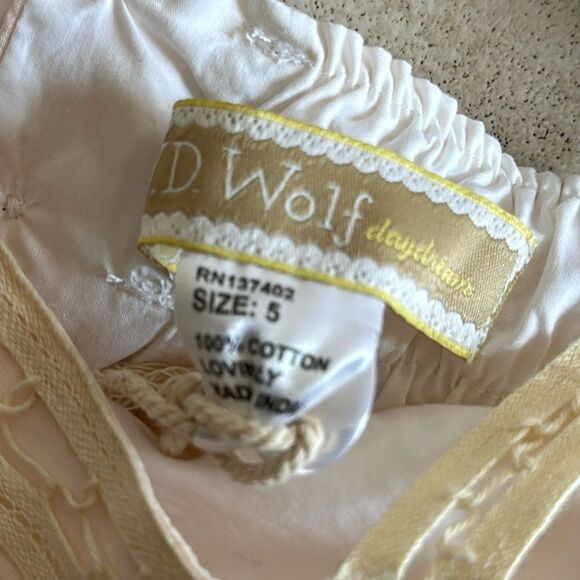 W.D. Wolf Daydream Girls Pink & Ivory Long Lace Tank Dress - Size 5 - Picture 5 of 7